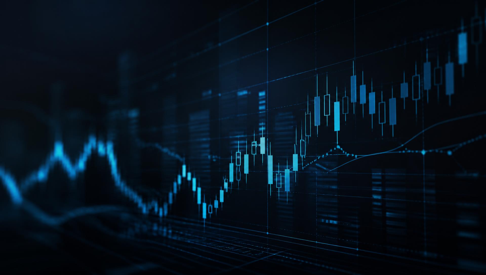 Gráfico de candles em painel de trading